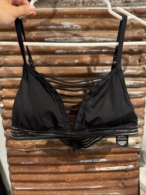 PINK Victoria's Secret Black Strappy Triangle Bralette